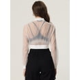 thumbnail image 3 of Chaqueta Bomber corta Allegra K para mujer ligera con cremallera Blanco L, 3 of 5