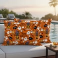 thumbnail image 4 of Purple Halloween Outdoor Waterproof Pillow Covers, Pumpkins Cat Ghost Black Bat Decorative Rectangle Throw Pillowcase Sofa Cushion Sham for Patio/Couch/Chair, 20"x12" 2 Pack, 4 of 8