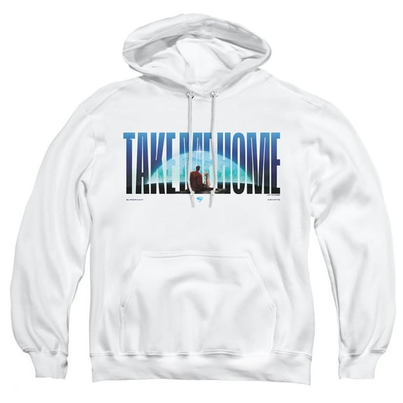Superman 2025 Movie Take Me Home Words Adult Pull-Over Hoodie