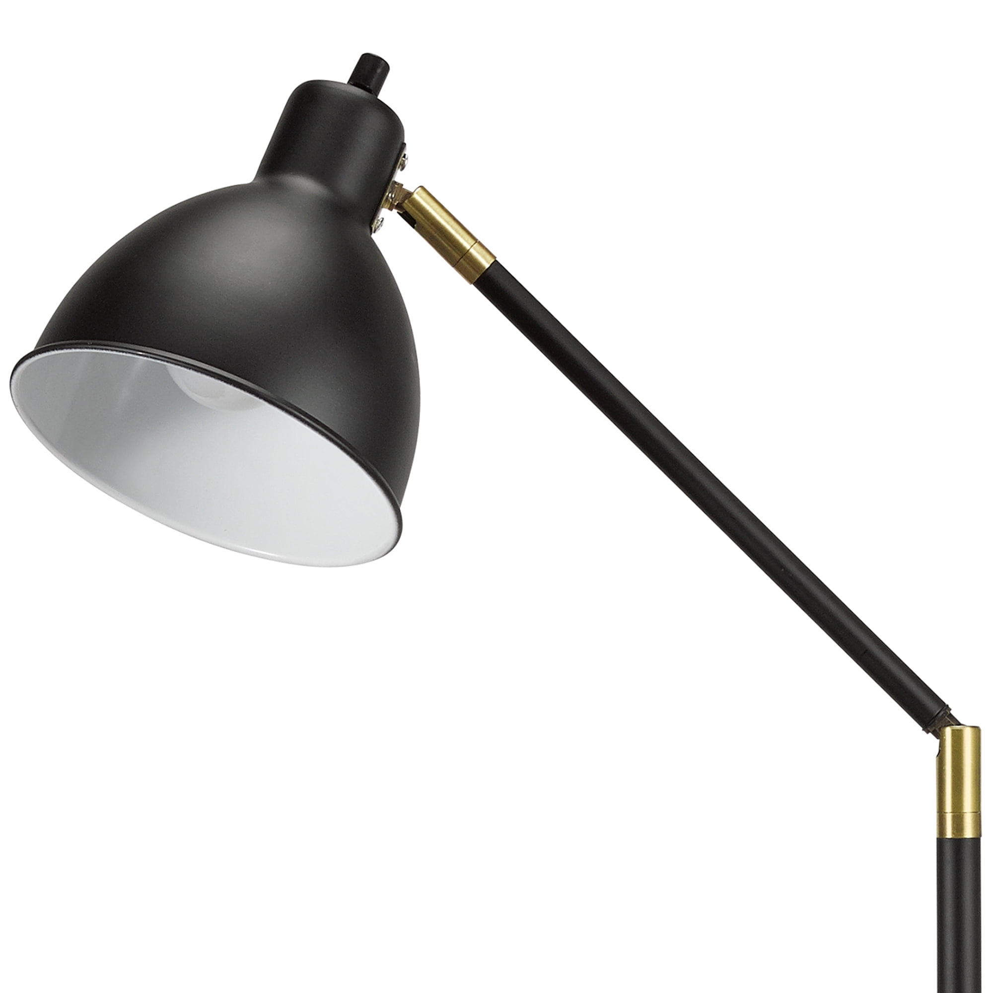 Catalina Lighting Lennon 54.5'' Floor Lamp with Black Metal Dome Shade Industrial Floor Light Fixture for Living Room, Bedroom or Office, Black