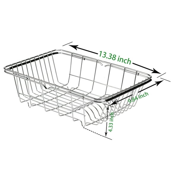 Zootealy Dish Drying Rack Expandable Dishes Drainer Over The Sink Adjustable Arms Dish Drainer, Dish Rack in Sink, Rustproof Stainless Steel