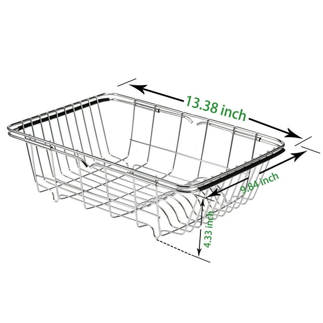 Zootealy Dish Drying Rack Expandable Dishes Drainer Over The Sink Adjustable Arms Dish Drainer, Dish Rack in Sink, Rustproof Stainless Steel