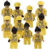ToyExpress Building Block Workers, Set of 10, Mini Plastic People with Interchangeable Accessories, Construction Birthday Party Favors and Supplies, Unique Cake Toppers and Goodie Bag Fillers