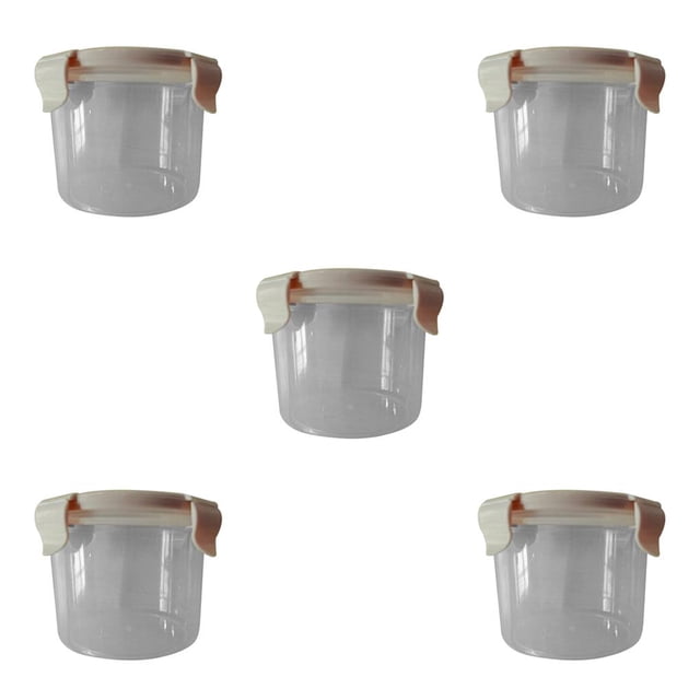Yuarrent Hebilla de plástico PP transparente, latas selladas, soportes redondos para tanque de almacenamiento de cereales, contenedores de cocina Type5 NO5 Yuarrent CBP055777