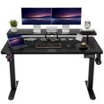 thumbnail image 2 of Shahoo Bureau Électrique Debout avec Étagère pour Moniteur, Table d'Angle Réglable 55 x 24 Pouces, Poste de Travail Informatique avec Porte-Gobelet et Crochet pour Bureau à Domicile, 55 x 24 Pouces, Noir Foncé, 2 of 4