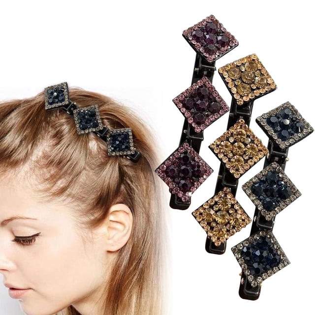 Horquillas con diamantes de imitación para mujer, 1, 2 o 3 unidades, pinzas para el pelo con flecos, pinzas laterales, sin pliegues, para el pelo, en espiral, transparentes, pequeñas, con pinzas.