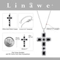 thumbnail image 5 of Linawe Black Cross Charm Necklace for Women, Silver Jewelry Choker Pendant Chain Necklace, Crystal Imitation Diamond Birthstone Cubic Zirconia Necklace, Birthday Catholic Gifts, 5 of 7