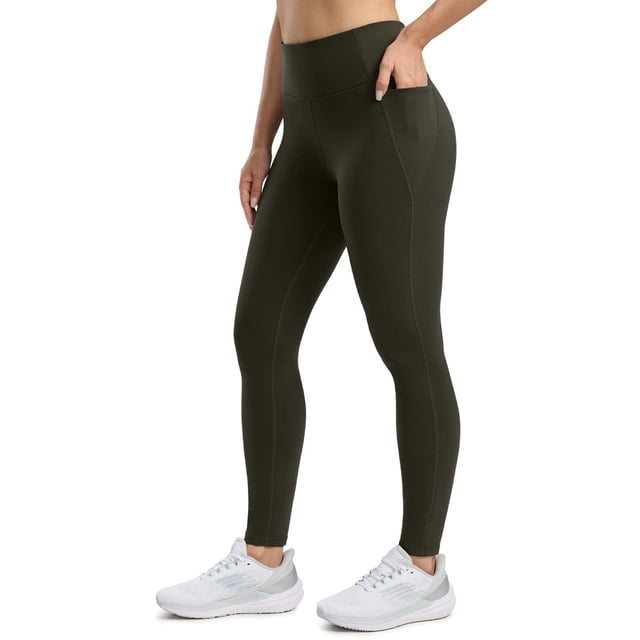 Leggins Seamaid con forro polar para mujer, resistentes al agua, talla S, color verde militar