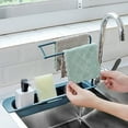 thumbnail image 2 of Sink Storage Rack Telescopic Plastic Sink Sponge Holder Sink Organizer for Home, 2 of 10