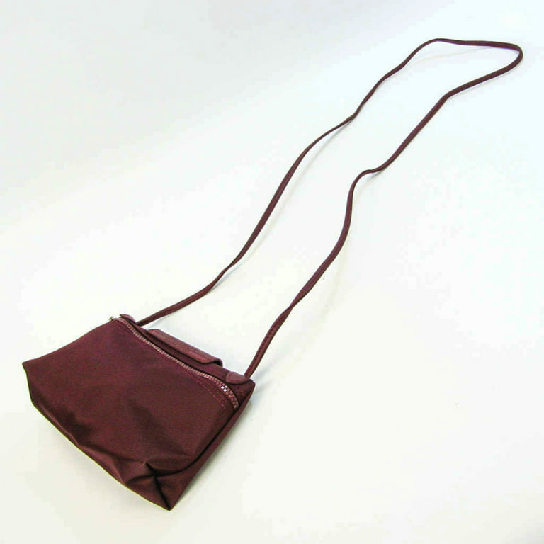 Authenticated Used Longchamp Le Pliage Neo 1061 598 P52 Women's  Leather,Nylon Shoulder Bag Bordeaux 