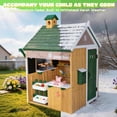thumbnail image 5 of COCLUB Playhouse for Kids Outdoors, 2-in-1 Backyard Playhouse with Grocery Store and BBQ Grill Station, Cedar Wood, Green, 5 of 9