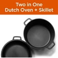 thumbnail image 3 of Commercial CHEF CHFL508 Seasoned Cast Iron 5 Quart Dutch Oven with Skillet Lid, 3 of 7