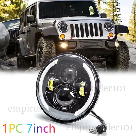 7 Inch Round LED Headlight For Jeep Wrangler JK TJ LJ CJ H6024 H6017 Hi/Lo Beam