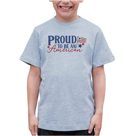 

7 ate 9 Apparel Kids Patriotic 4th of July Shirt - Proud to Be an American Grey T-Shirt 6 Months