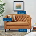 thumbnail image 5 of Pemberly Row Modern Upholstered Faux Leather Loveseat in Tan, 5 of 5