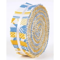 Soimoi 40Pcs Stripe Print Precut Fabrics Strips Roll Up 1.5x42inches Cotton Jelly Rolls For Quilting - Blue