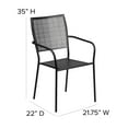thumbnail image 4 of Flash Furniture Oia Commercial Grade 5 Pack Black Indoor-Outdoor Steel Patio Arm Chair with Square Back, 4 of 11