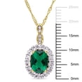 thumbnail image 2 of Everly Women's Created Emerald White Topaz and Diamond Accent Vintage Pendant with Chain, 2 of 9