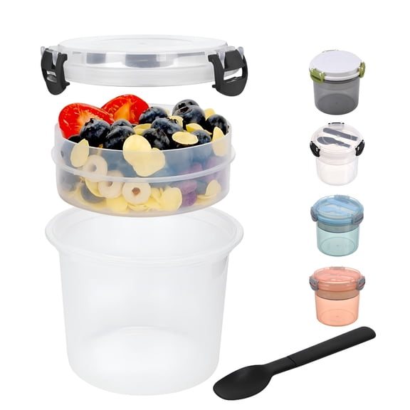 ACDANC Overnight Oats Containers with Lids and Spoon,Mason Jars,20 Oz Glass Oatmeal Container to Go for Chia Pudding Yogurt Salad Cereal Meal Prep Jars Clear