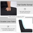 thumbnail image 5 of Set of 2 Upholstered Dining Chairs with Arms, Solid Wood Legs and Tufted Backrest, Black, 5 of 7