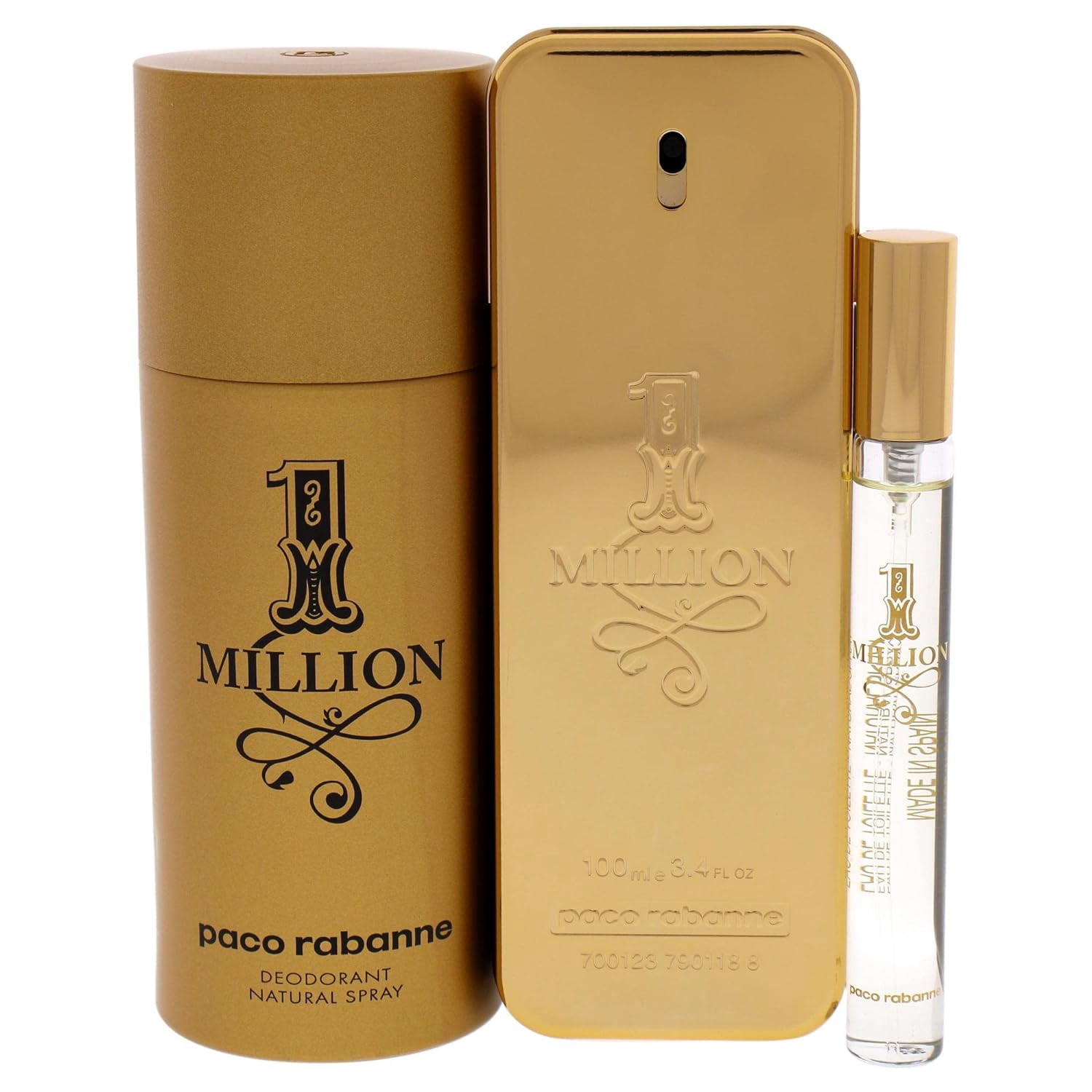 Paco Rabanne 1 Million for Men - 3 Pc Gift Set - Walmart.com