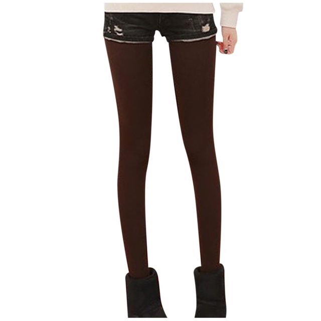 Gibobby Mujeres Pantalones Térmicos Leggings Pantalones gruesos de lana de terciopelo de, pantalones ajustados, pantalones cálidos de invierno para mujer(Café,Talla única)