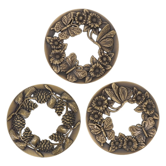 BRIGHTFUFU 3pcs Lid Jar Candle Topper Vintage Metal Tealight Shades Sleeves Cover Replacement Top Lid Decor for Spa Meditation Relaxation
