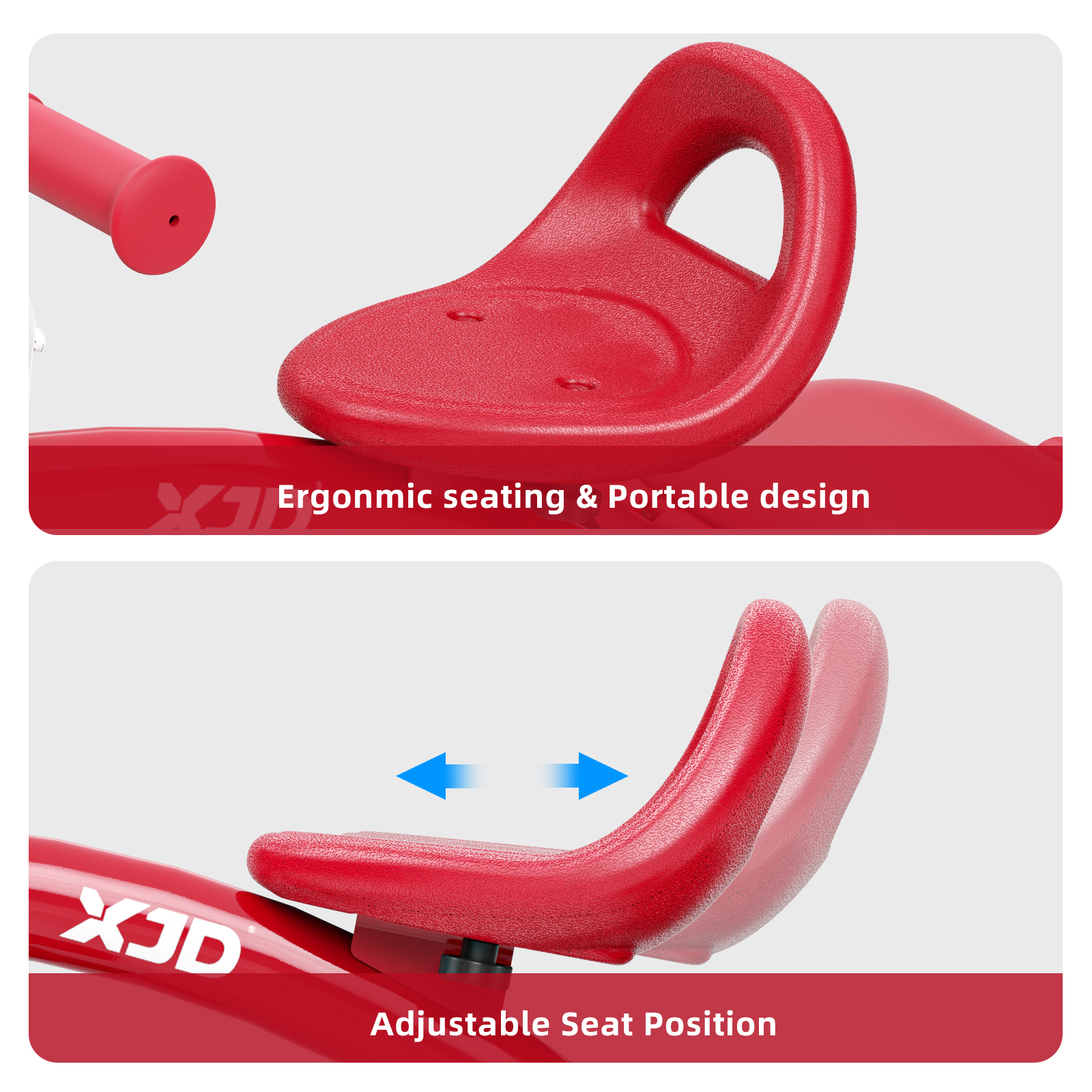 XJD 5-in-1 Toddler Tricycle, Red photo 6