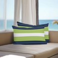 thumbnail image 3 of Navy Blue Green Stripe Outdoor Pillow Covers 20x12 Inch Lumbar Pillow Covers Set of 2 Waterproof Decorative Throw Pillow Cases Modern Art Horizontal Striped Cushion Covers for Patio Furniture Garden, 3 of 8