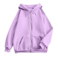 thumbnail image 5 of VV AVEORS Womens Zip Up Hoodies 2026 Oversized Sweatshirt Spring Fall Layering Jacket With Pockets Track Jackets Cozy Fleece Winter Clothes Light Purple L, 5 of 8