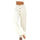 thumbnail image 1 of Pantalones palazzo de lino de cintura alta y pierna ancha para mujer, con cordón y bolsillos, 1 of 6