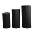thumbnail image 3 of HILABEE 3Pcs Cylinder Pedestal Covers Plinth Stand Pillar Covers Cylinder Plinth Stand Covers for Engagement Wedding Decoration Props black, 3 of 8