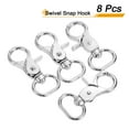 thumbnail image 3 of Uxcell 8 Pack Swivel Snap Hook, 20mm(3/4") Trigger Snap Heavy Duty Metal Lobster Claw Clasp Lanyard Clips for Straps Bags Belting Leathercraft, Silver White, 3 of 6