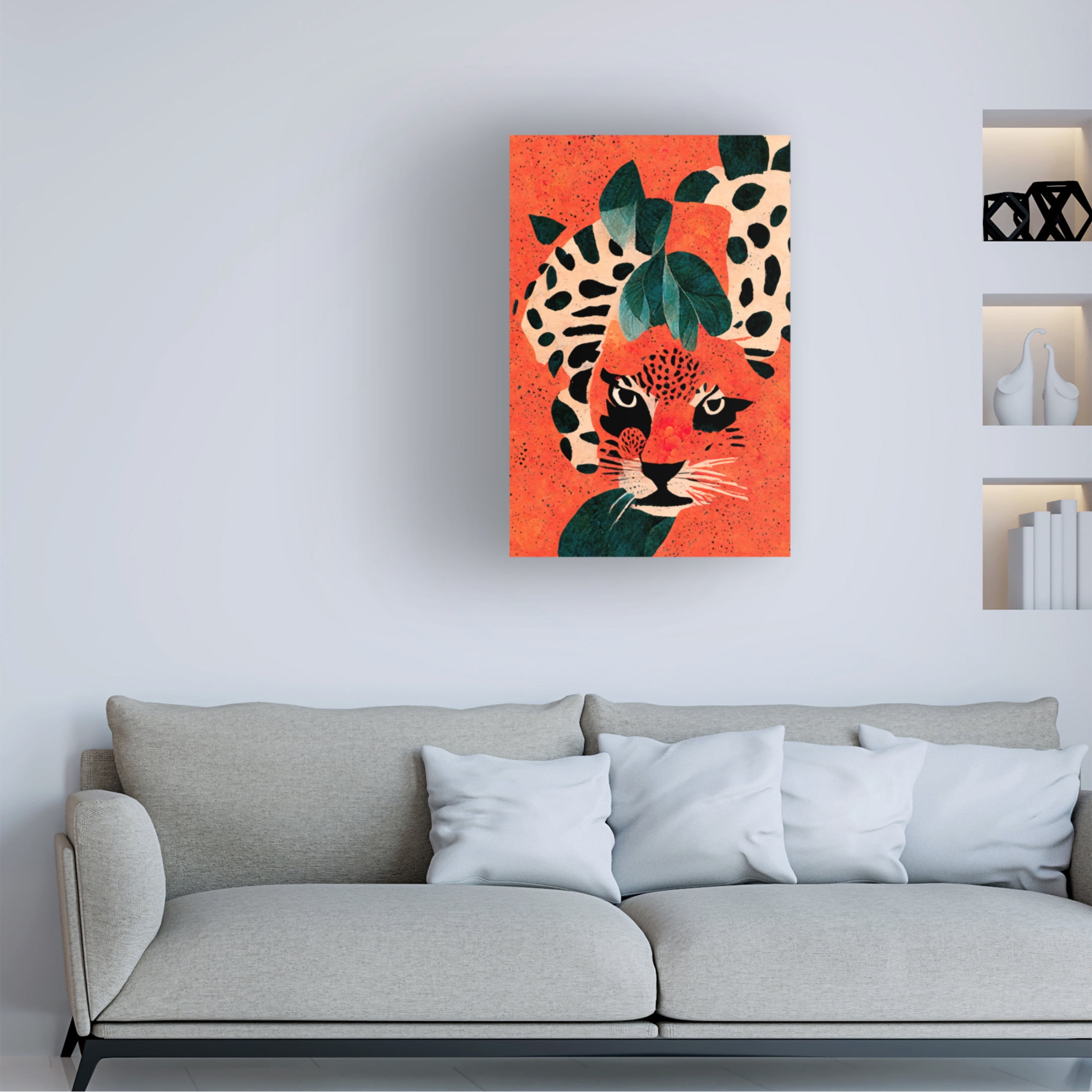 Canvas Wall Art - Treechild 'Hiding Leo' Wall Art for Living Room, Bedroom, or Office D?cor by Trademark Fine Art - 12 x 19 Inches