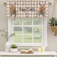 thumbnail image 2 of 2 Pack Valances for Window, Brown Easter Short Curtains for Kitchen Bedroom Living Room, Spring Watercolor Bunny Plaid Checkered Rod Pocket Small Window Treatment Valance Drapes 42 x 18 Inch, 2 of 8