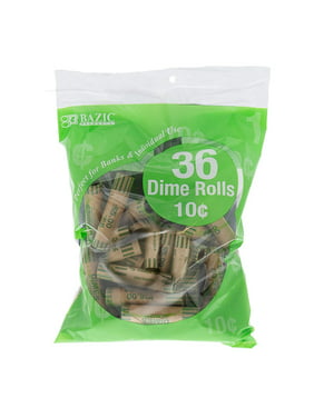 BAZIC Dime Coin Wrappers Rolls Tube, Made in USA (36/Pack), 1-Pack