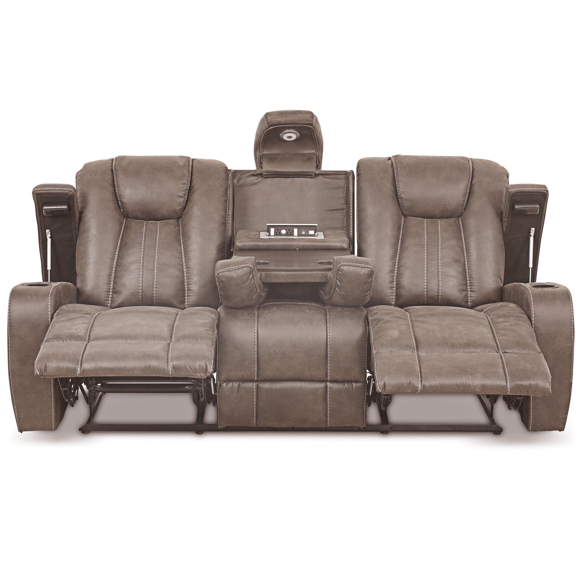 Steve Silver Marlow Sand Faux Suede Manual Reclining Loveseat