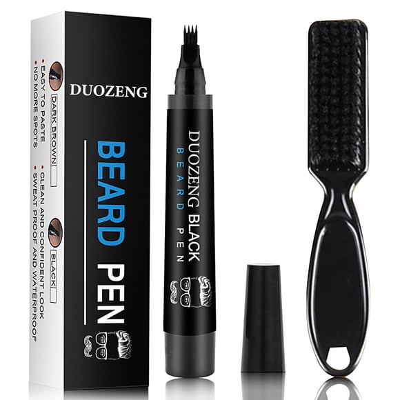 DuoZeng Lápiz para Barba Negro Resistente al Agua y de Larga Duración