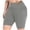 Dark Gray, variant on Womens Plus Size Quick Dry Compression Yoga Shorts with Pockets High Waist Tummy Control Workout Shorts Dark Gray 2XL