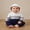 Blue, variant on Baby Boy Fall Clothes Contrast Color Long Sleeve Hood Romper Solid Color Long Pants 2 Pcs Outfit