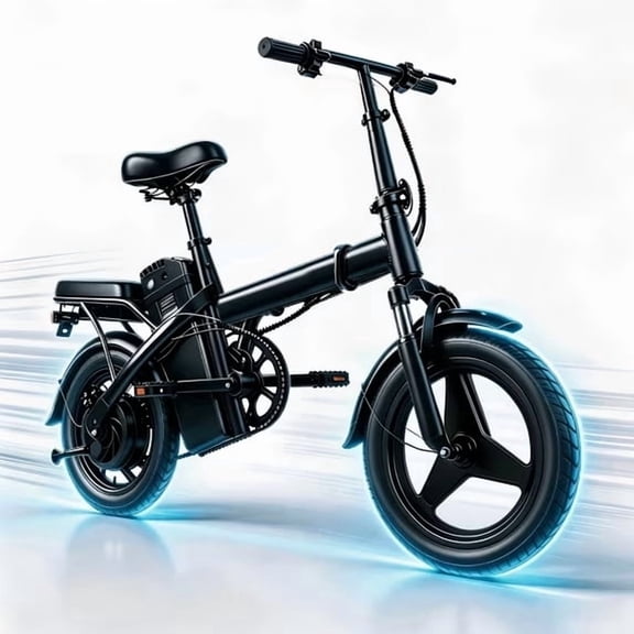 14 Inch Foldable Electric Bike Peak 500W Brushless Motor 36V 12Ah Removable Battery 19.9 MPH Max Speed Adult Electric Commuter Bike for Shopping