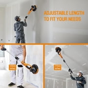 MAXXT Drywall Sander, Lightweight Popcorn Ceiling Removal Tool, 5 Variable Speed Foldable Telescopic Electric Sander, 800-1700RPM with 6pcs Sandpapers & Bag