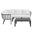thumbnail image 2 of Modway Riverside Ensemble de Patio Extérieur en Aluminium de 5 Pcs en Gris/blanc, 2 of 13
