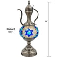 thumbnail image 5 of Silver Fever Handcrafted Mosaic Turkish Lamp Moroccan Glass Table Desk Bedside Light Bronze Base with E12 Bulb Star of David Aladin, 5 of 8