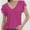 Purple-brown, variant on Womens Summer Tops Ruffle Short Sleeve V Neck T-Shirts Casual Loose Fit