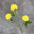 thumbnail image 2 of Chrysanthemum Ball Head Bouquet,25.59 Inches Artificial Three Head Chrysanthemum Ball Flowers,Long Stem Fake Mums for Vase Table Centerpiece Home Wedding Party Garden, 2 of 3