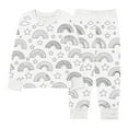 thumbnail image 4 of Conjuntos de blusas y camisas de cuello redondo y manga larga para niños y niñas con estampados de grafitis de interés, camisetas con cuello redondo, pantalones casuales, tops y pantalones para niñas., 4 of 8