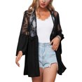 thumbnail image 1 of Txlixc Suéter de cardigan femenino, malla de ganchillo, manga larga esponjosa Txlixc moda, 1 of 7