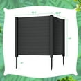 thumbnail image 3 of Gymax Outdoor PVC Privacy Panels 2-Pack Picket Fence W/ 3 Cuspidal Foot Stakes Black, 3 of 10