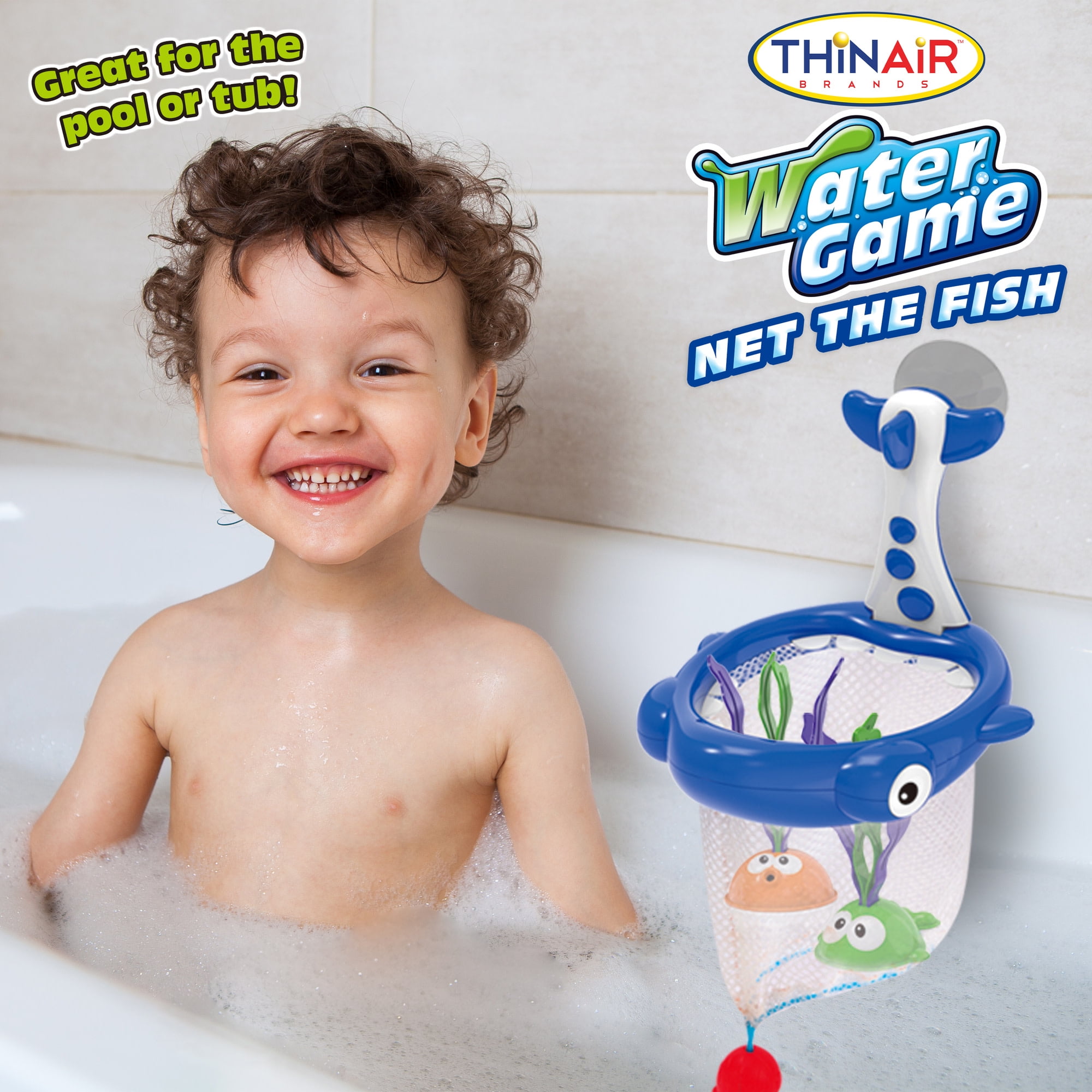 Scooba Duck: Net The Fish Water Game - 4pc Bath & Pool Toy, Shark-Themed Catch Net, 3 Adorable Fish Friends, 2-Way Play: Basketball & Fishing, Kids 3+